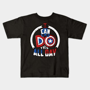 Superhero saying quote, I can do this all day Kids T-Shirt